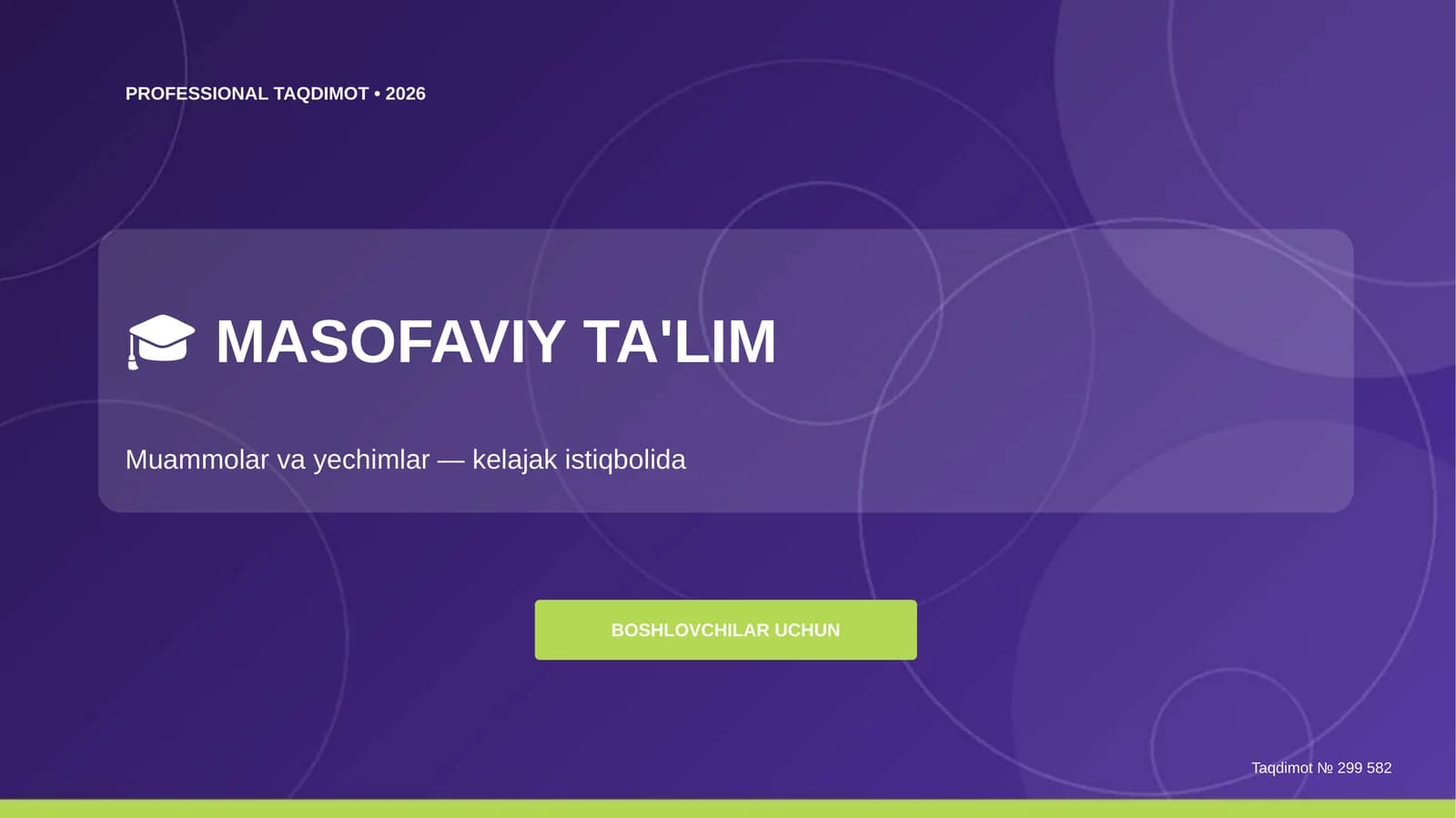 MASOFAVIY TA'LIM