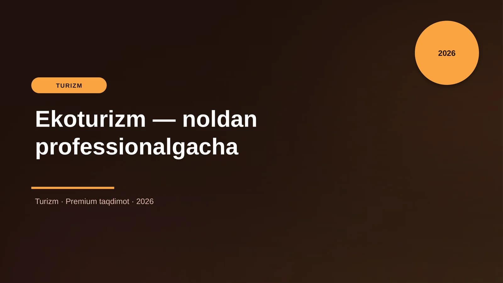 Ekoturizm — noldan professionalgacha