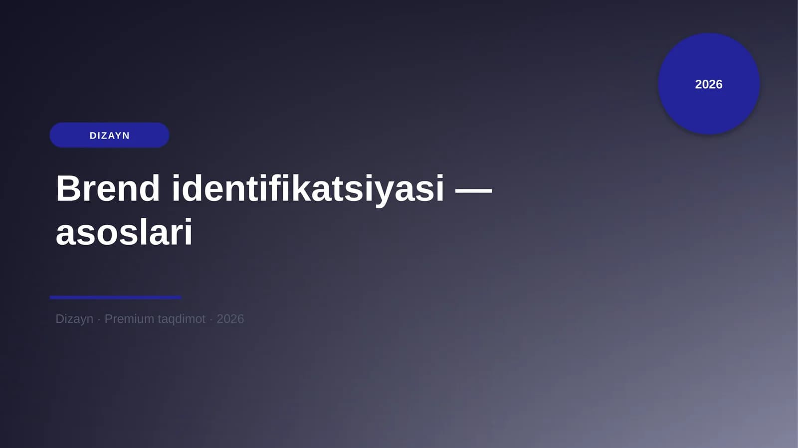 Brend identifikatsiyasi — asoslari