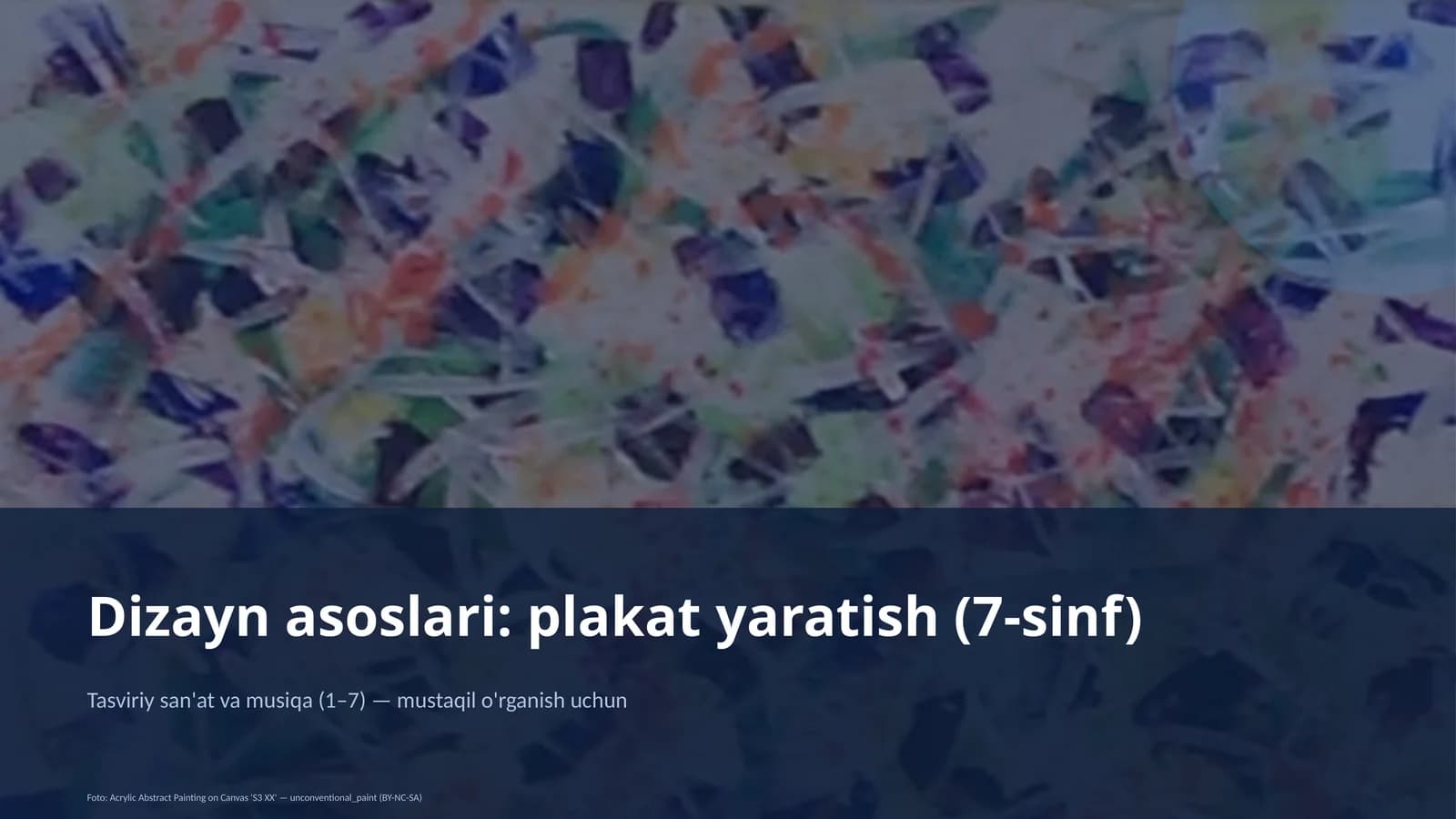 Dizayn asoslari: plakat yaratish (7-sinf)