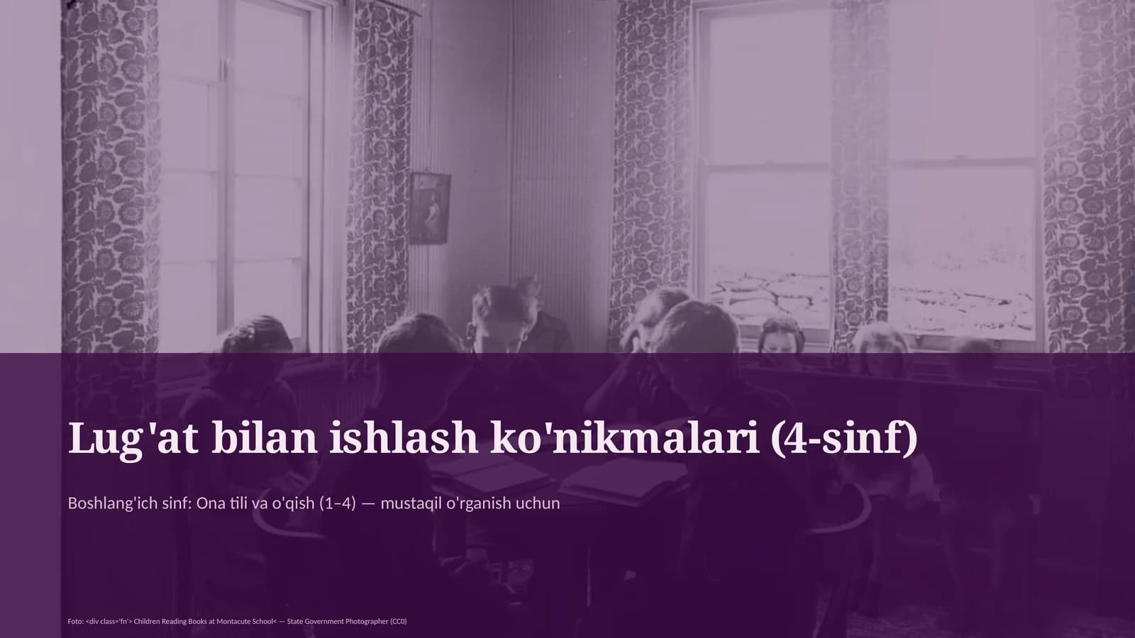 Lug'at bilan ishlash ko'nikmalari (4-sinf)
