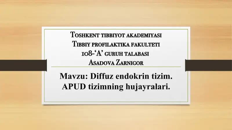 Diffuzendokrin tizim