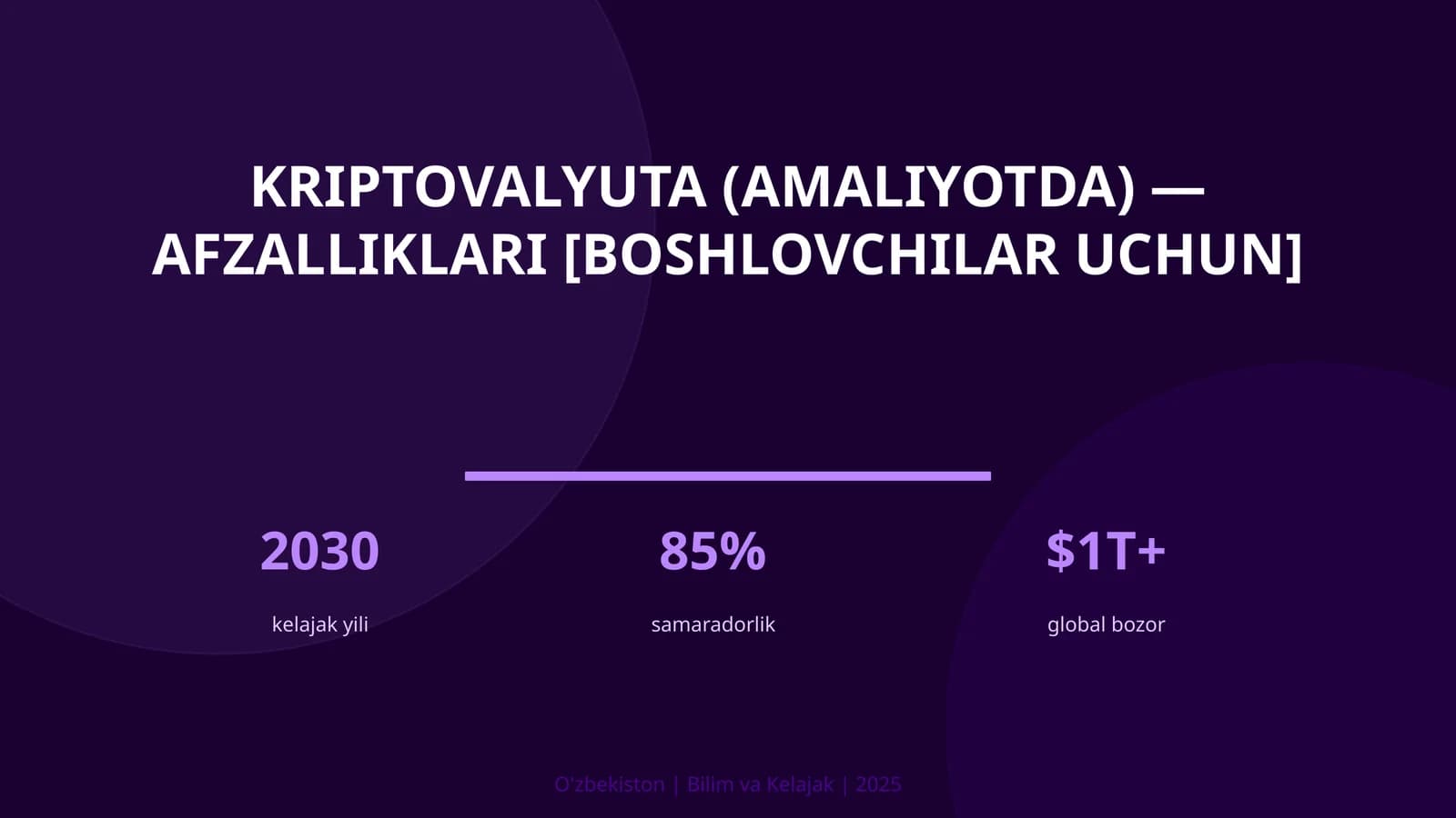 Kriptovalyuta (amaliyotda) — afzalliklari [boshlovchilar uchun]