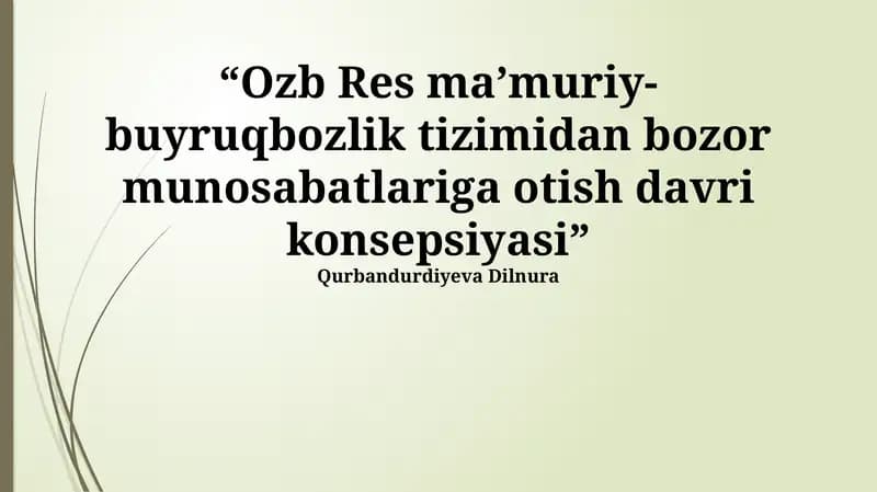 Oʻzbekistonda oʻtish davrining asosiy bosqichlari va xususiyatlari