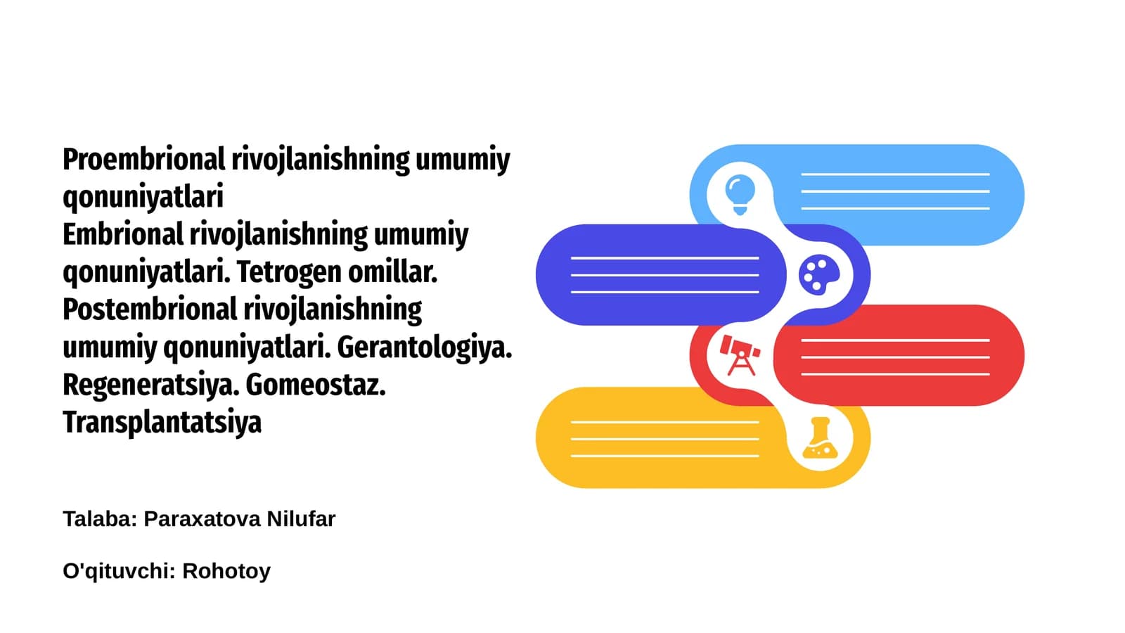 Proembrional rivojlanishning umumiy qonuniyatlari