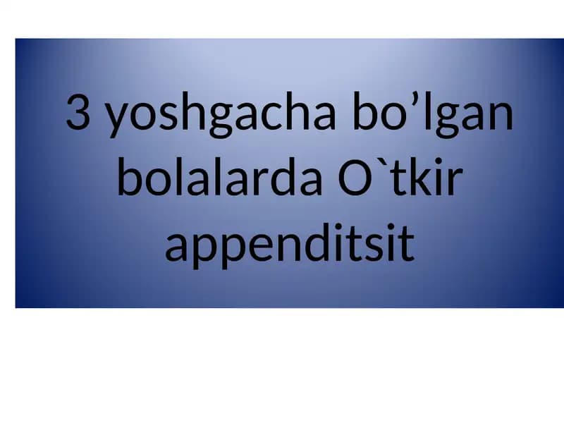 O`tkir appenditsit