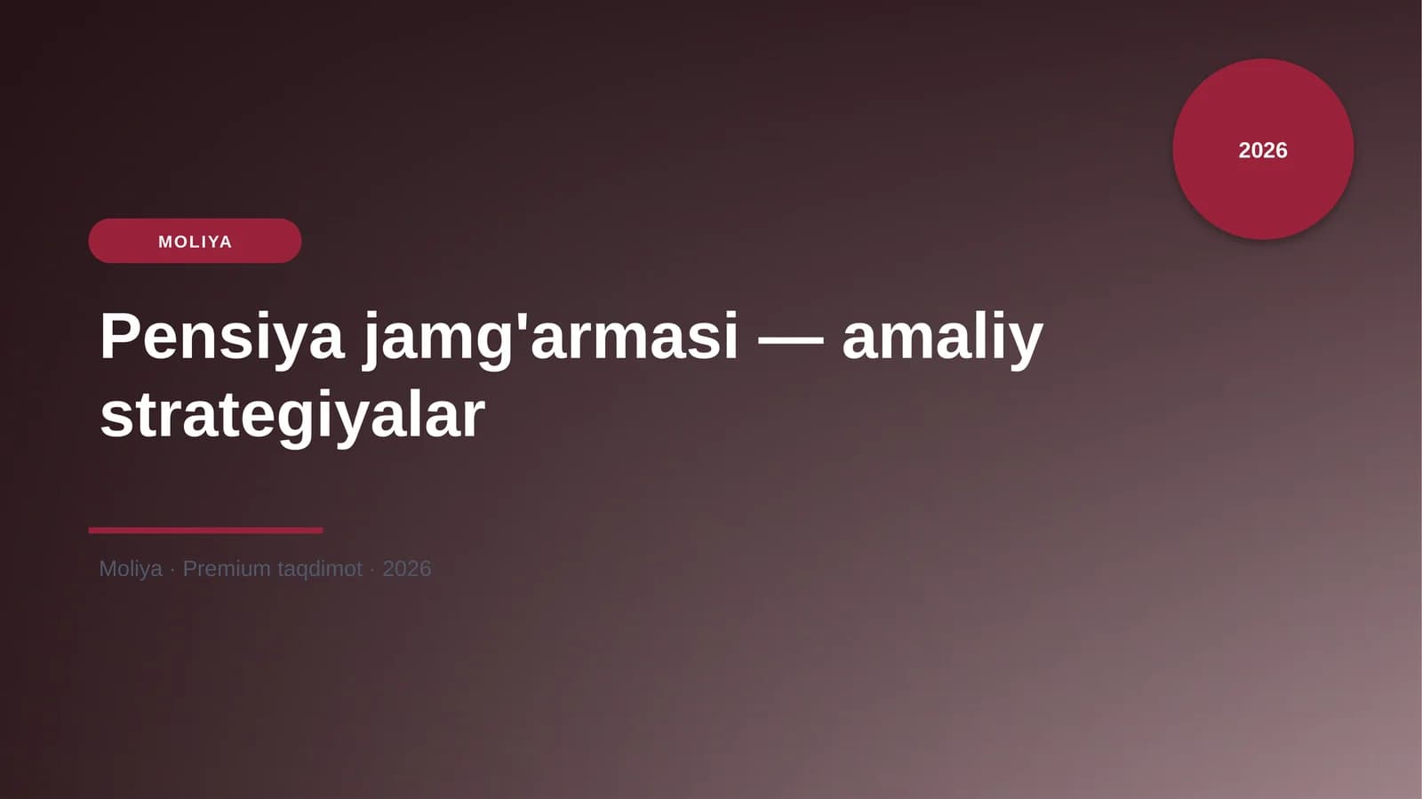 Pensiya jamg'armasi — amaliy strategiyalar