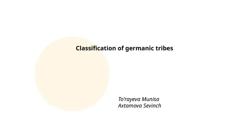 Classification of Germanic Tribes