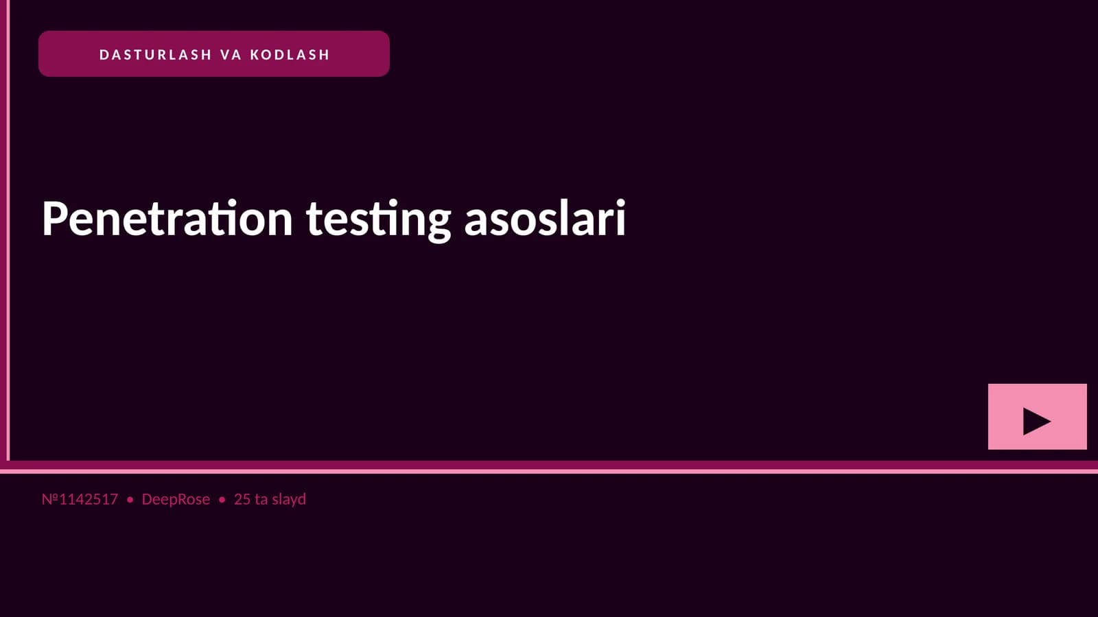 Penetration testing asoslari