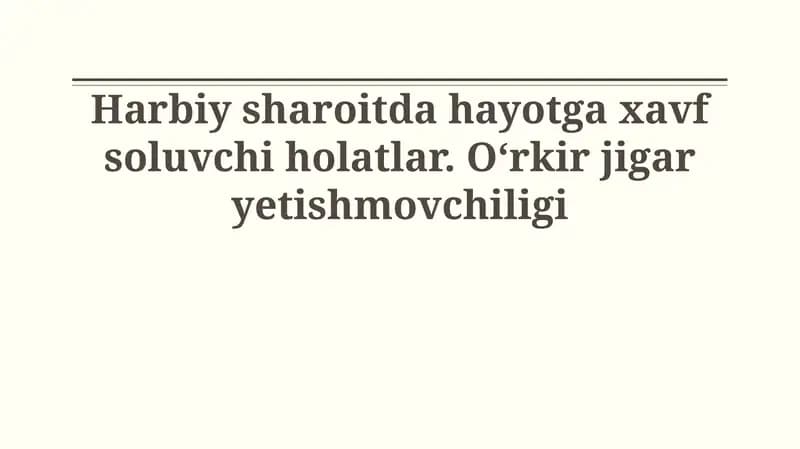 O'tkir jigar yetishmovchiligi: Sabablari va mexanizmlari