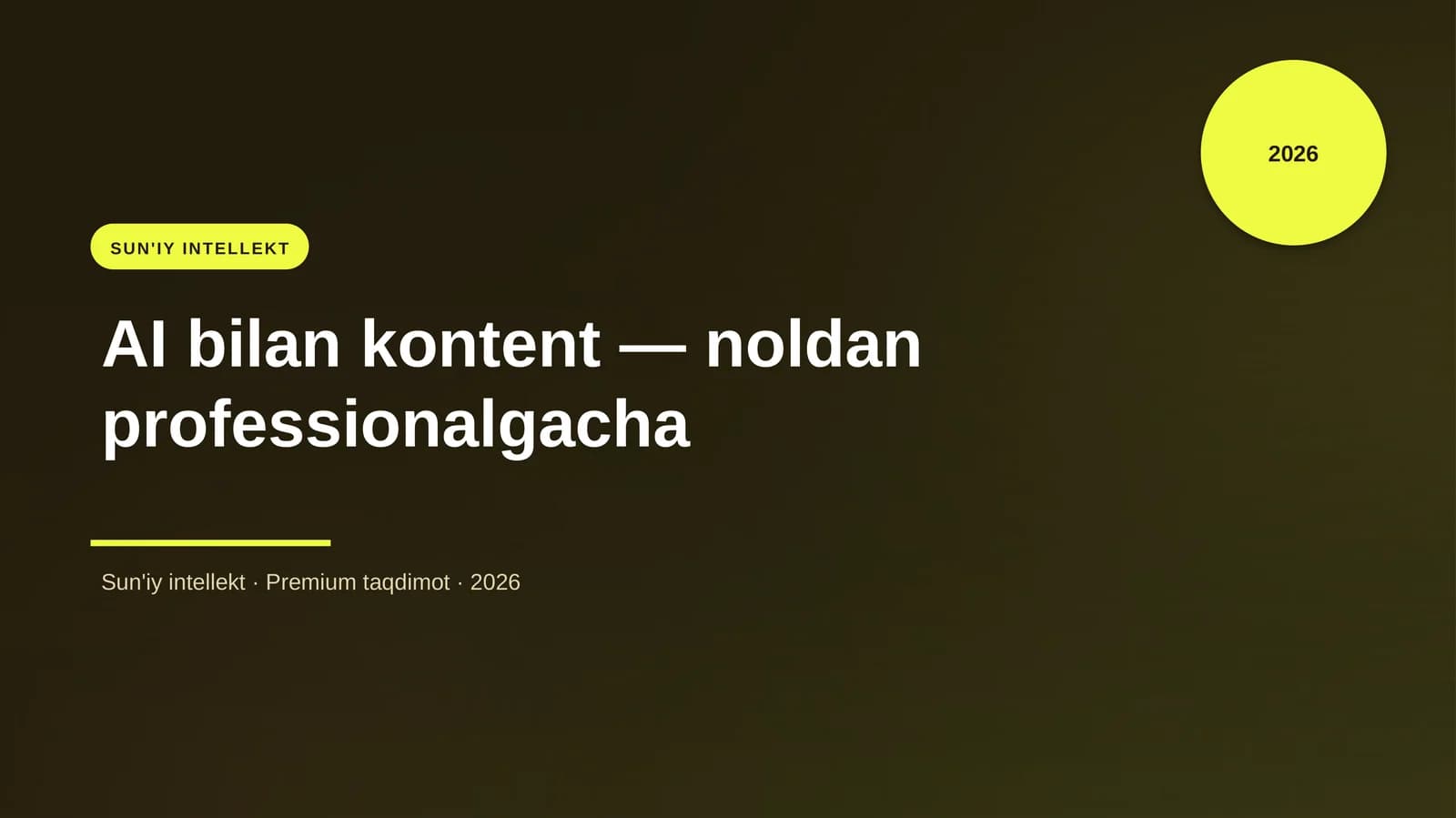 AI bilan kontent — noldan professionalgacha
