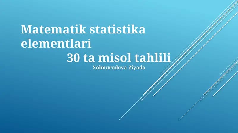 Matematik statistika elementlari