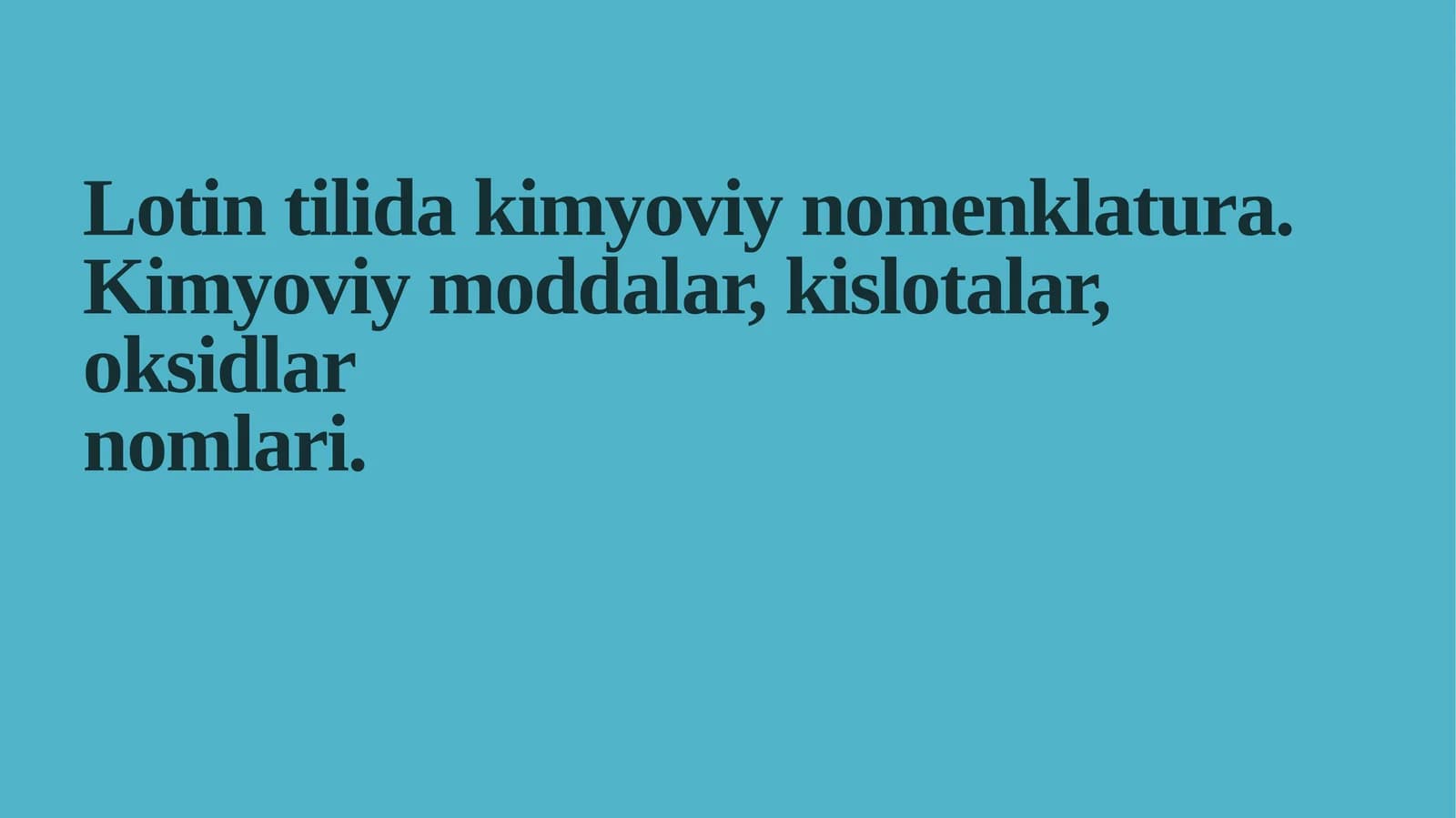 Kimyoviy moddalar nomenklaturasi