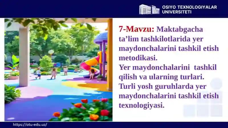 Mаktаbgаchа tа’lim tаshkilotlаridа yer mаydonchаlаrini tаshkil etish metodikаsi
