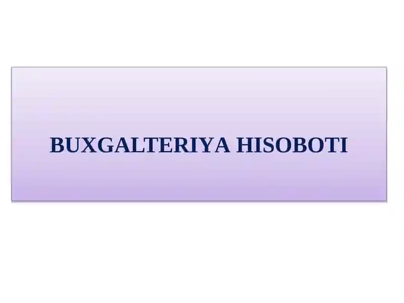 Buxgalteriya hisoboti