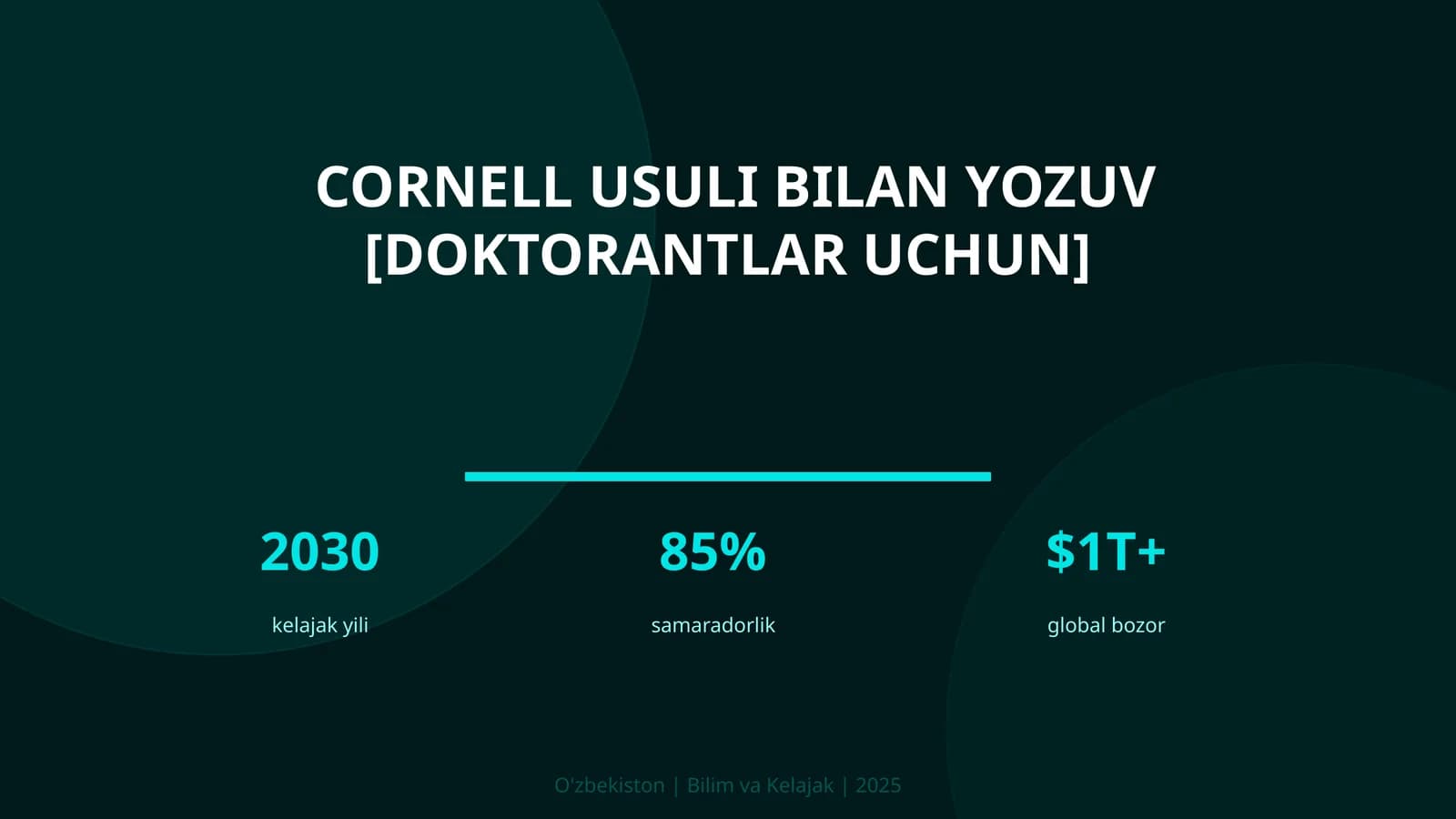 Cornell usuli bilan yozuv [doktorantlar uchun]