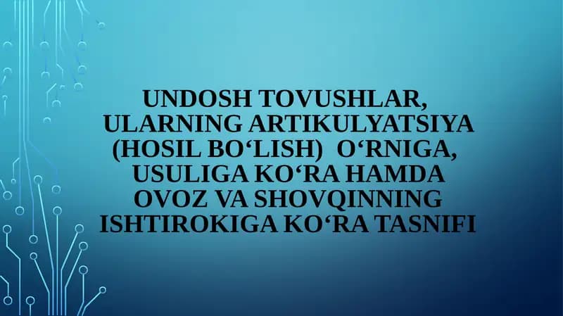 Undosh tovushlar