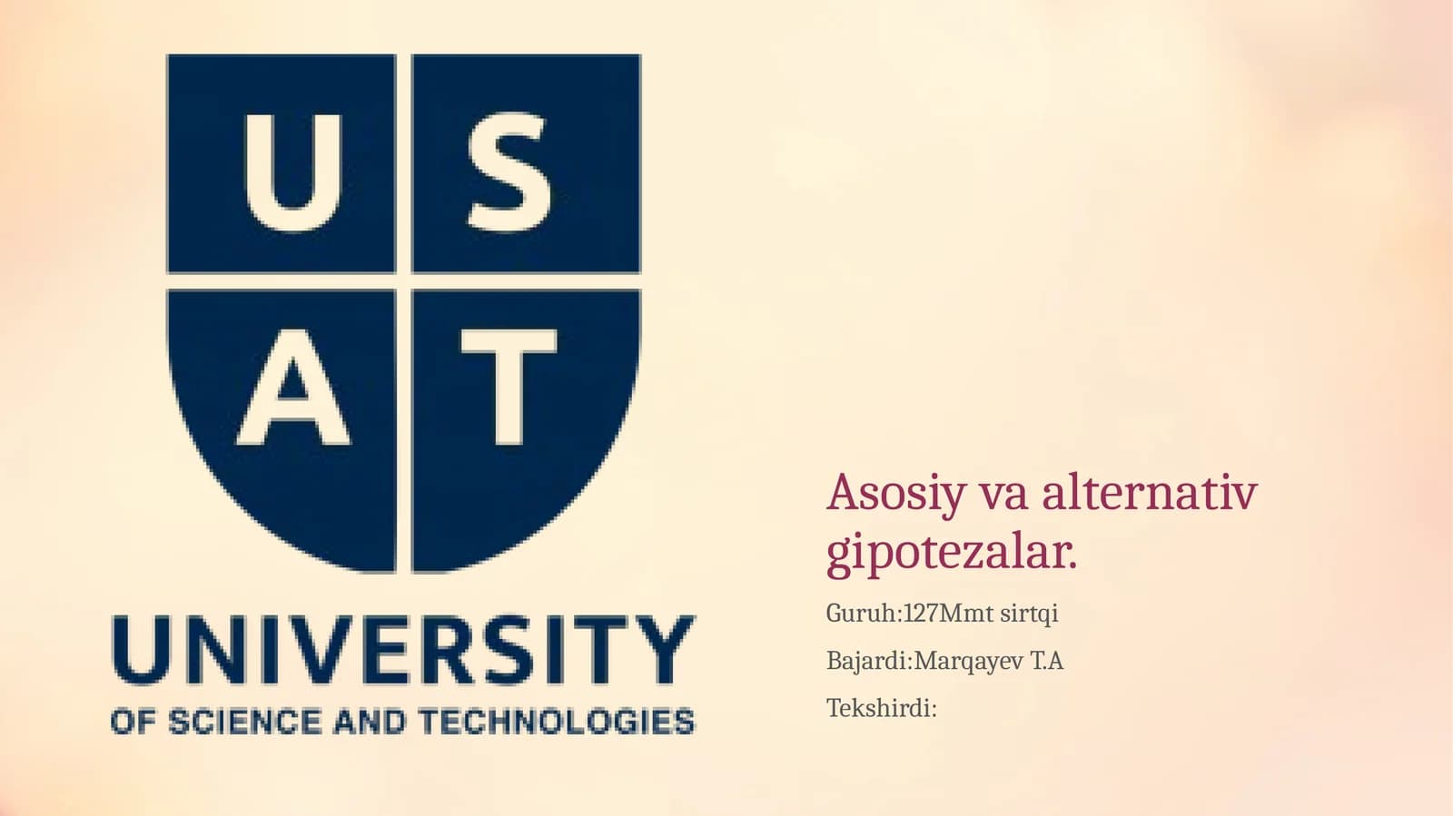 Asosiy va alternativ gipotezalar