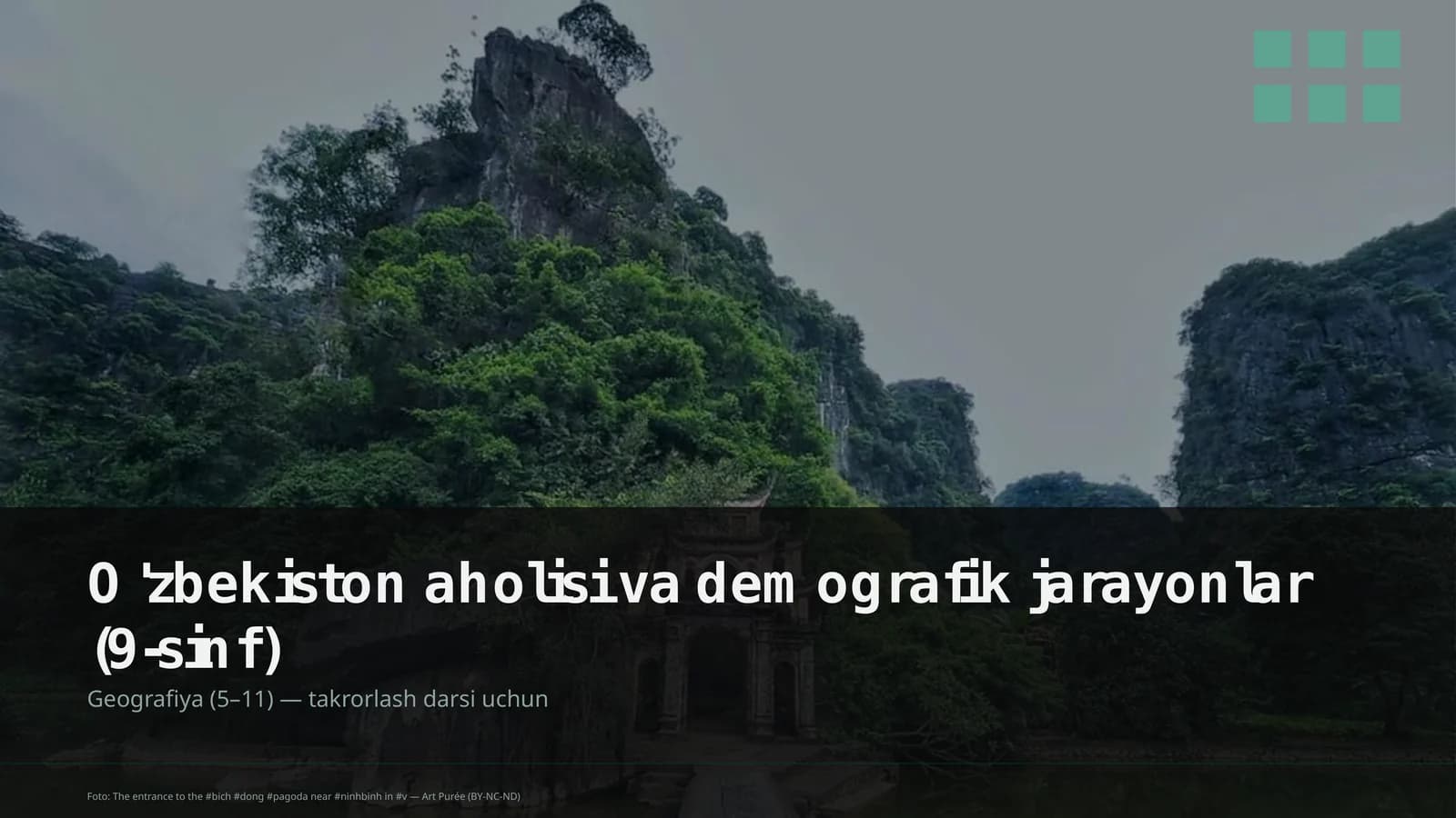 O'zbekiston aholisi va demografik jarayonlar (9-sinf)