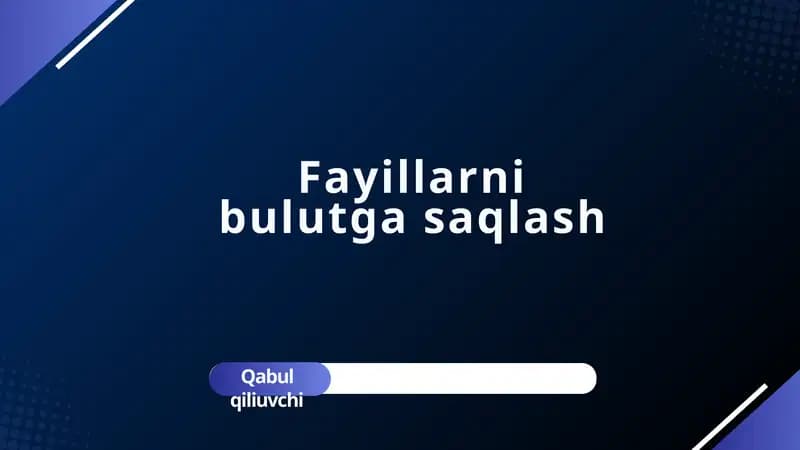 Fayillarni bulutga saqlash