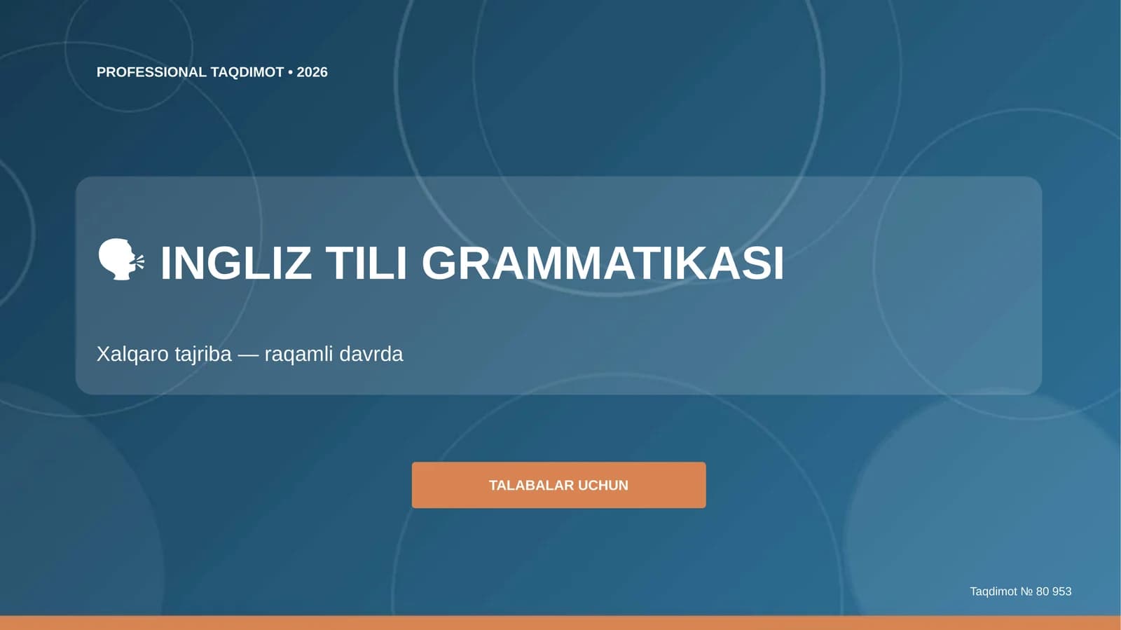 INGLIZ TILI GRAMMATIKASI