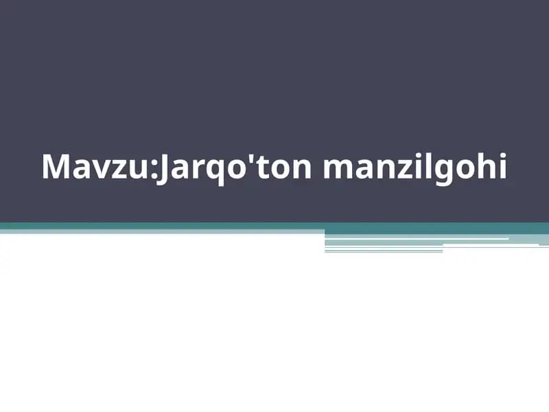 Jarqo'ton manzilgohi