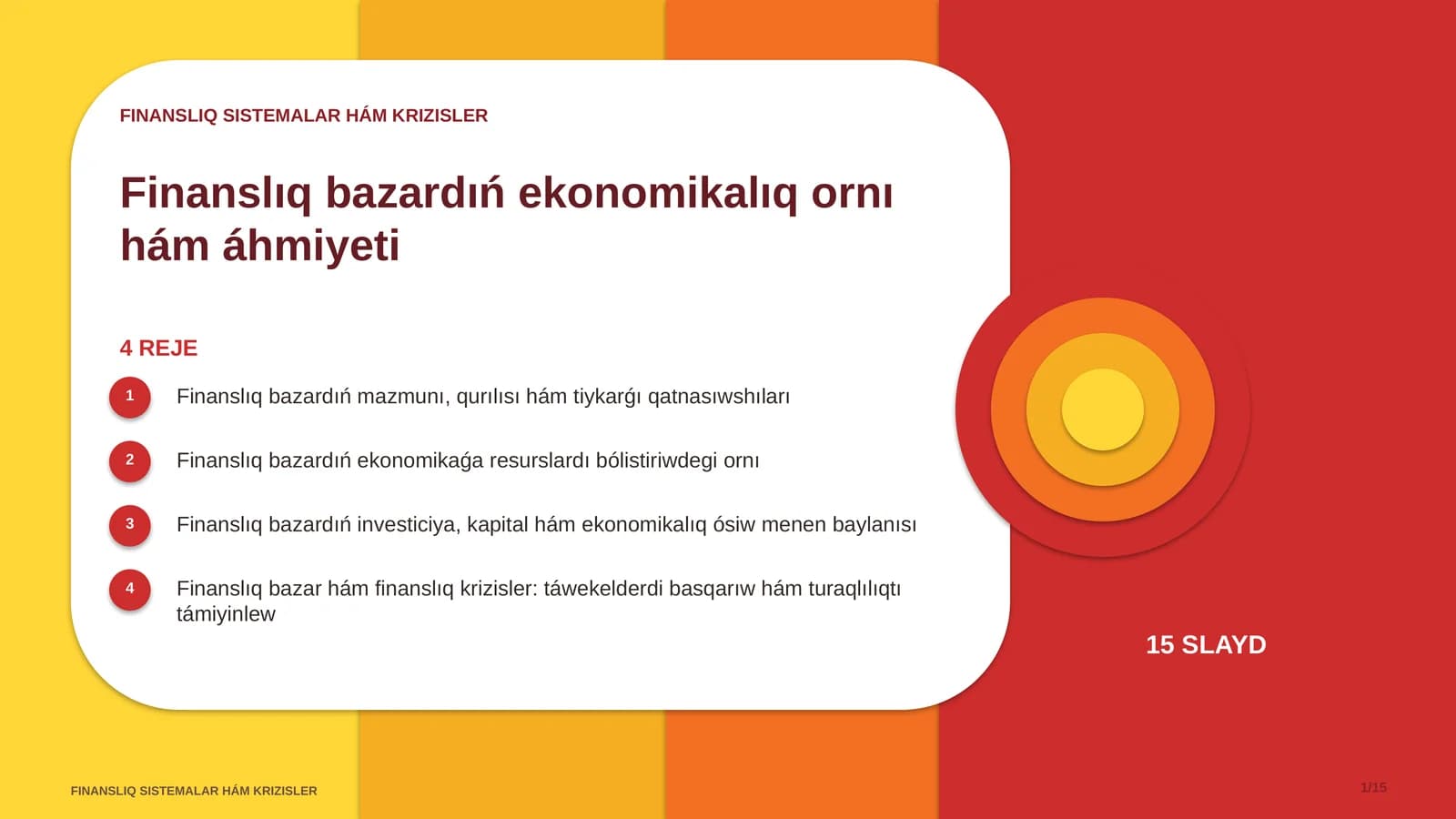 FINANSLIQ SISTEMALAR HÁM KRIZISLER