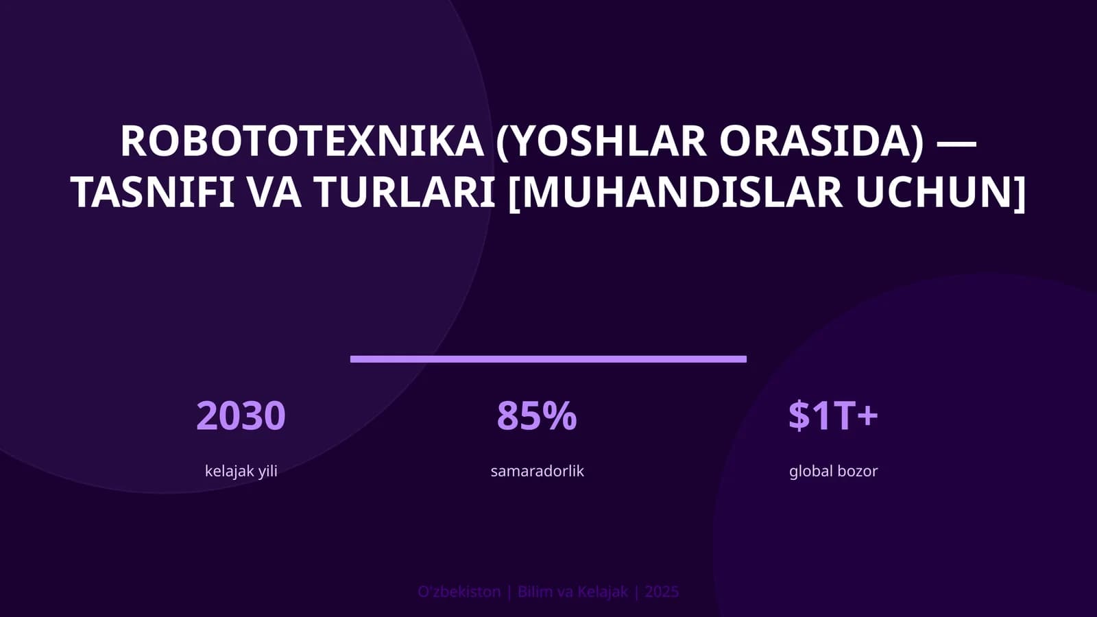 Robototexnika (YOSHLAR ORASIDA) — TASNIFI VA TURLARI [MUHANDISLAR UCHUN]