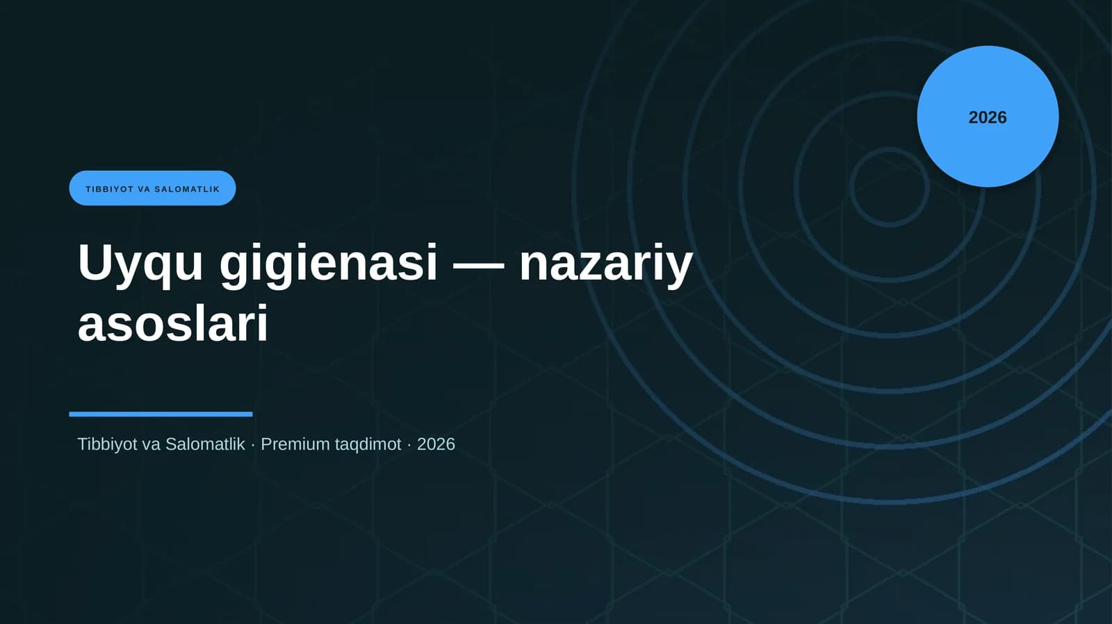 Uyqu gigienasi — nazariy asoslari