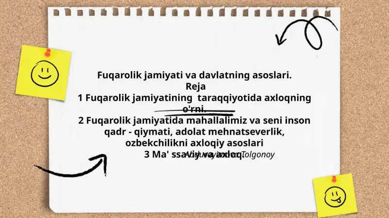 Fuqarolik jamiyati va davlatning asoslari