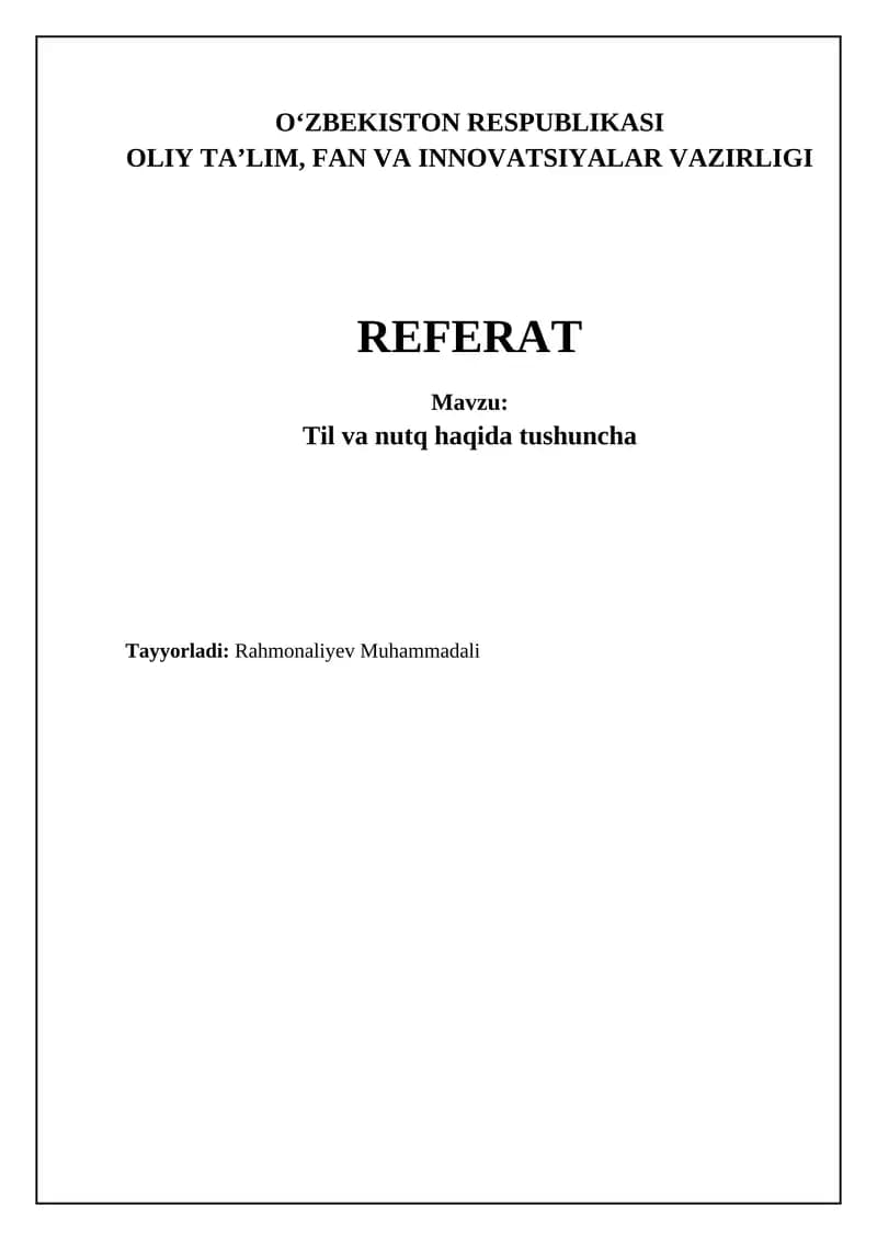 Til va Nutq: Asosiy Tushunchalar va Farqlar