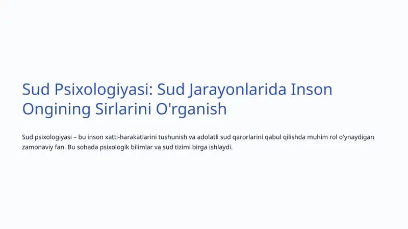 Sud Psixologiyasi