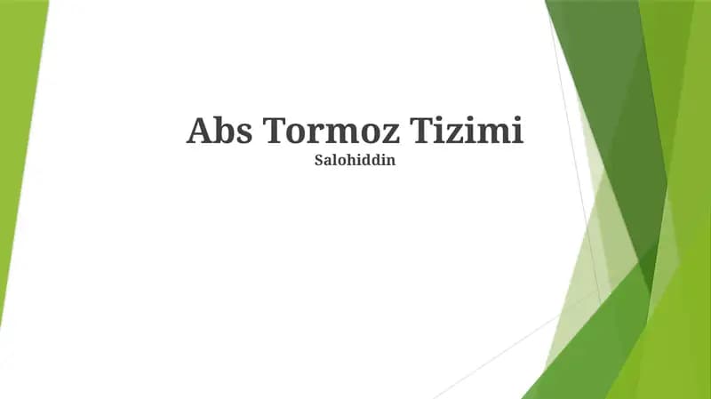 ABS Tormoz Tizimi