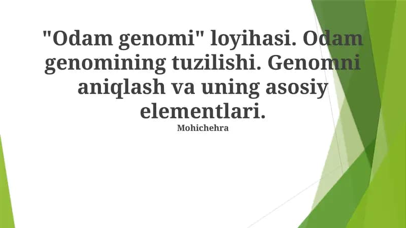 Inson Genomining Tuzilishi