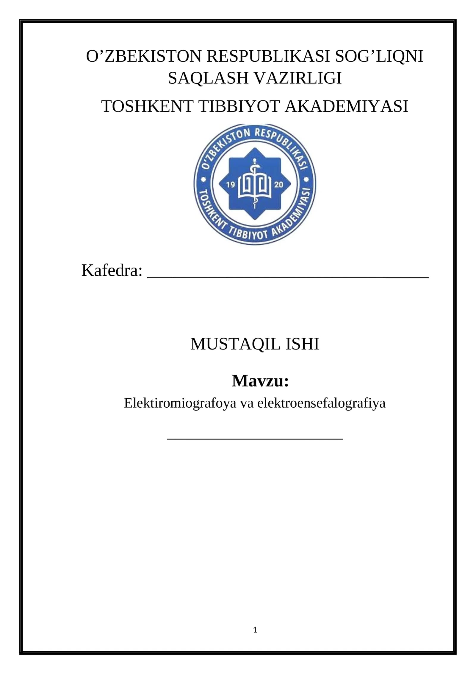 Elektiromiografoya va elektroensefalografiya