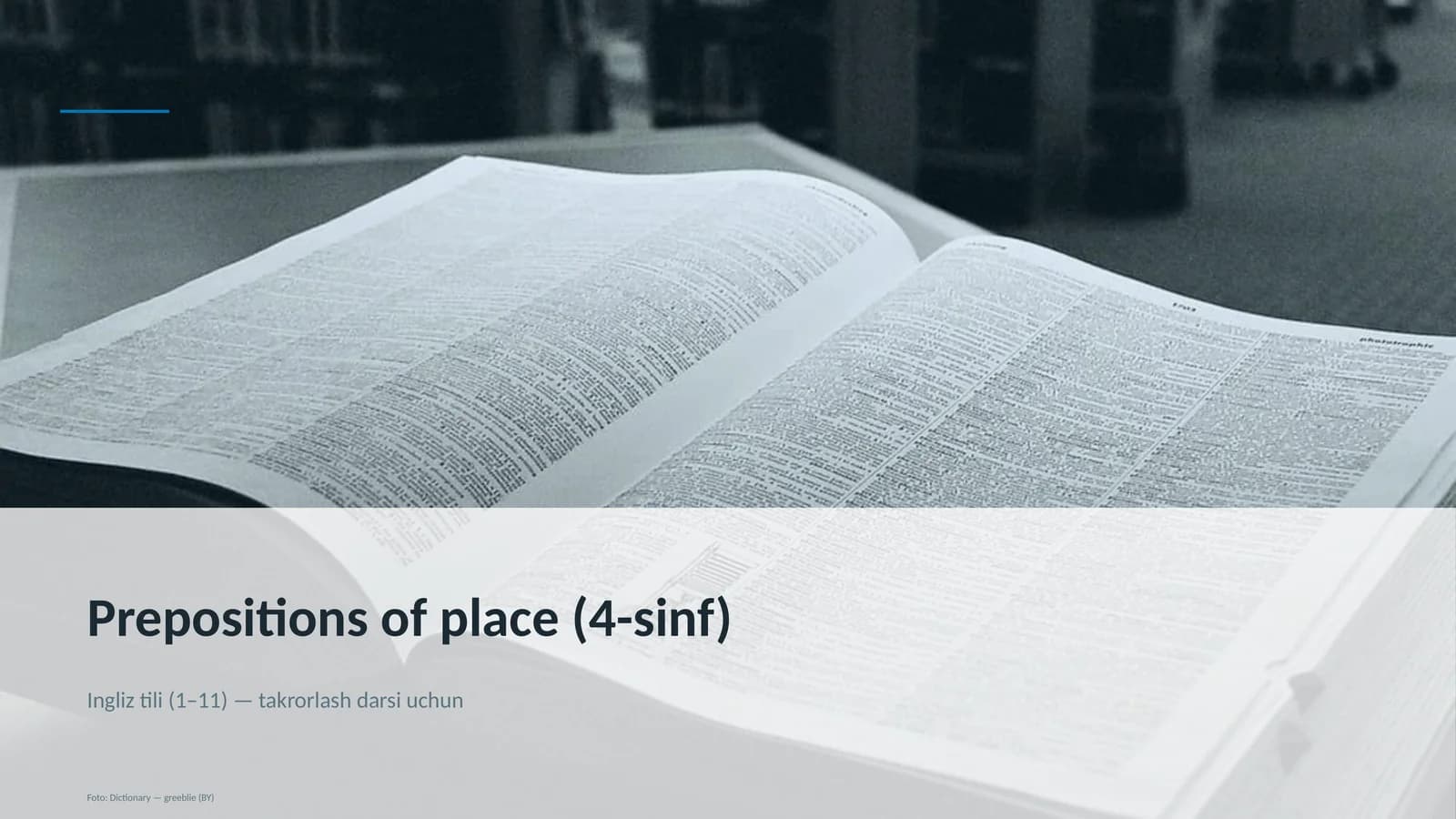 Prepositions of place (4-sinf)