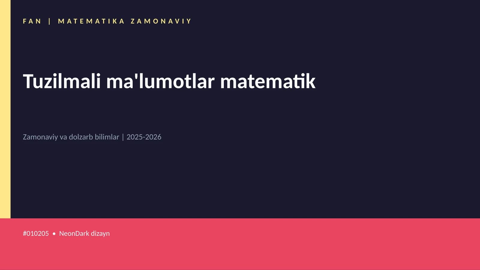 Tuzilmali ma'lumotlar matematik