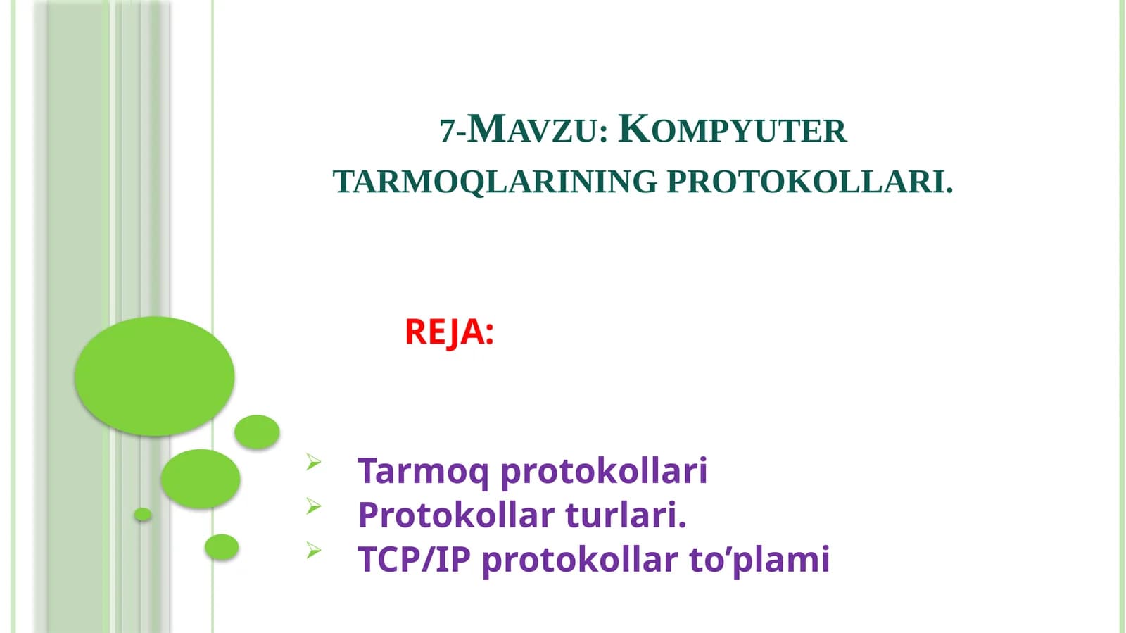 Kompyutertarmoqlarining protokollari