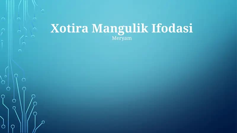 Xotira Mangulik Ifodasi
