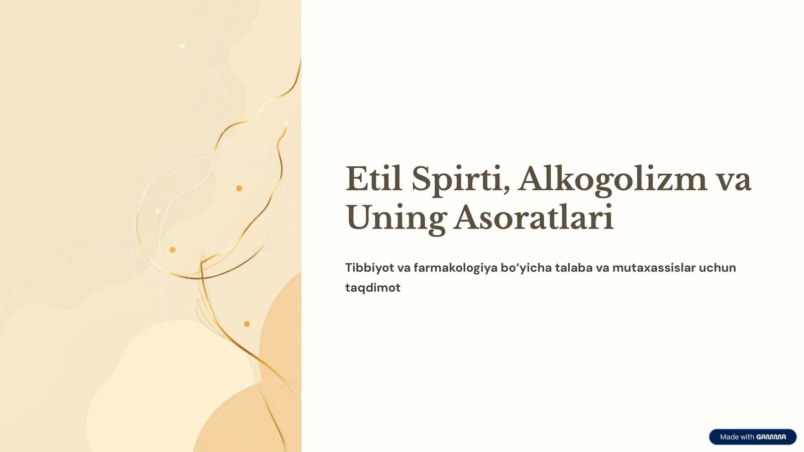 Etil Spirtining Farmakologiyasi