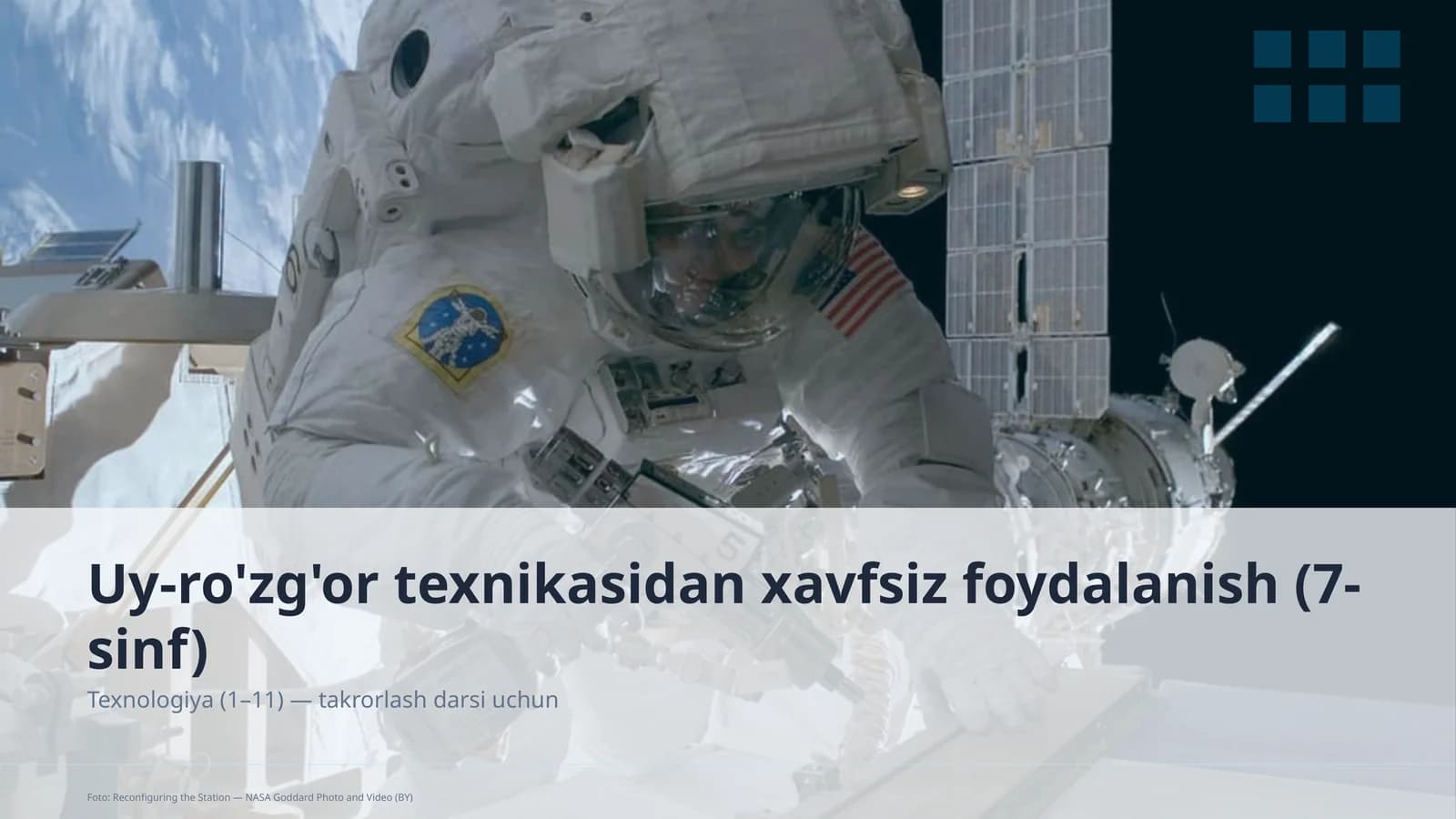 Uy-ro'zg'or texnikasidan xavfsiz foydalanish (7-sinf)