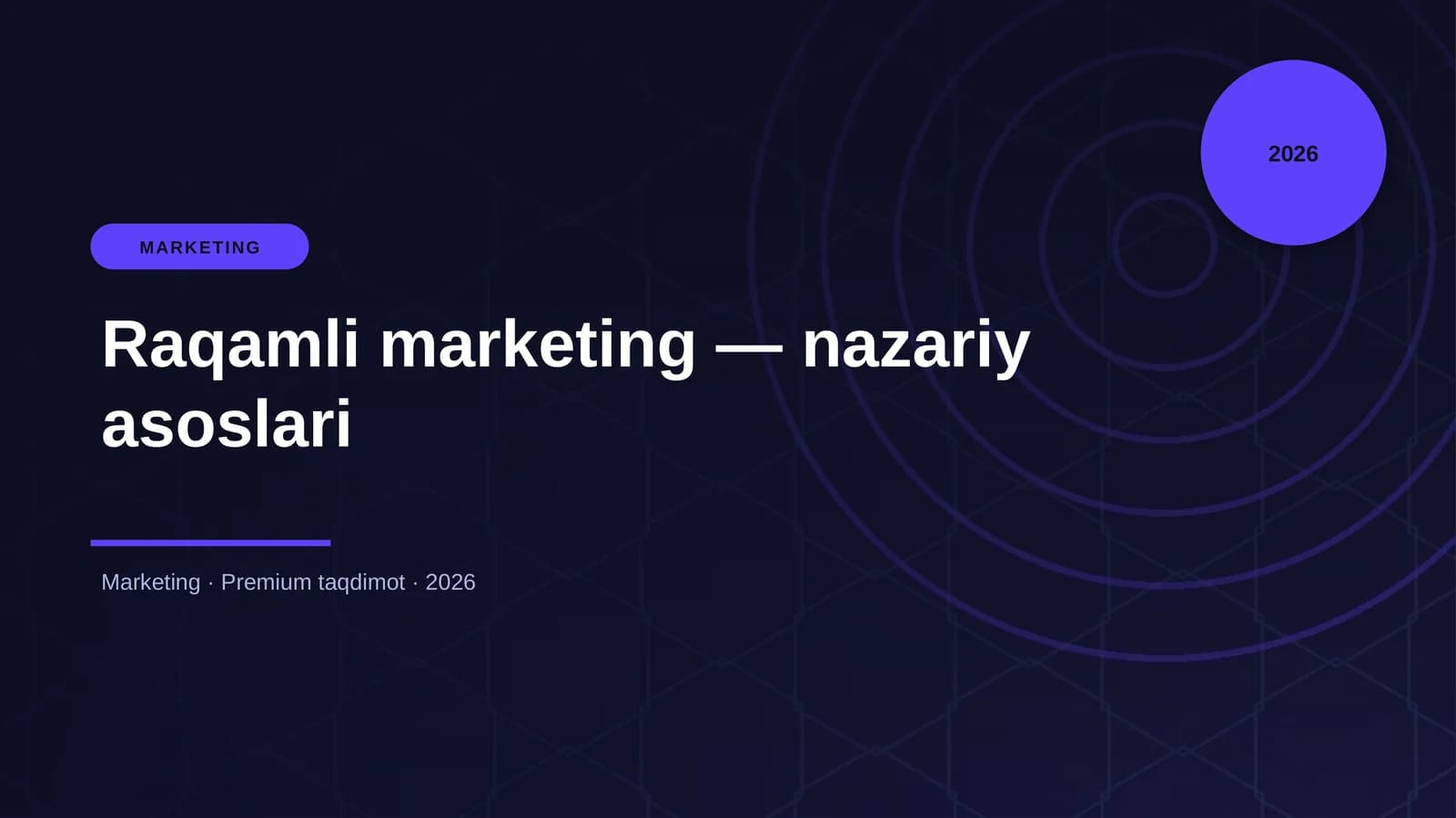 Raqamli marketing — nazariy asoslari