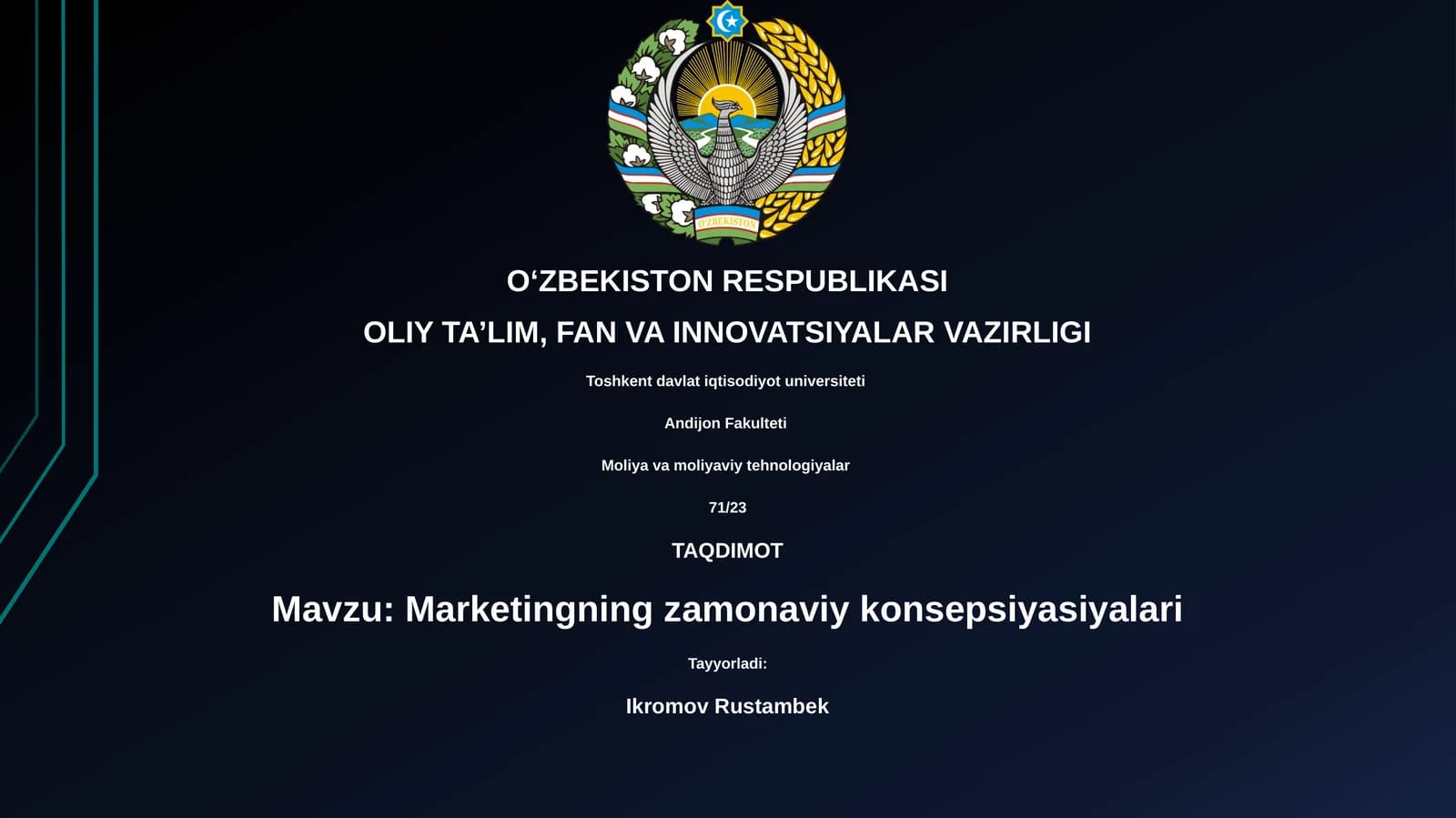 Marketingning zamonaviy konsepsiyasiyalari