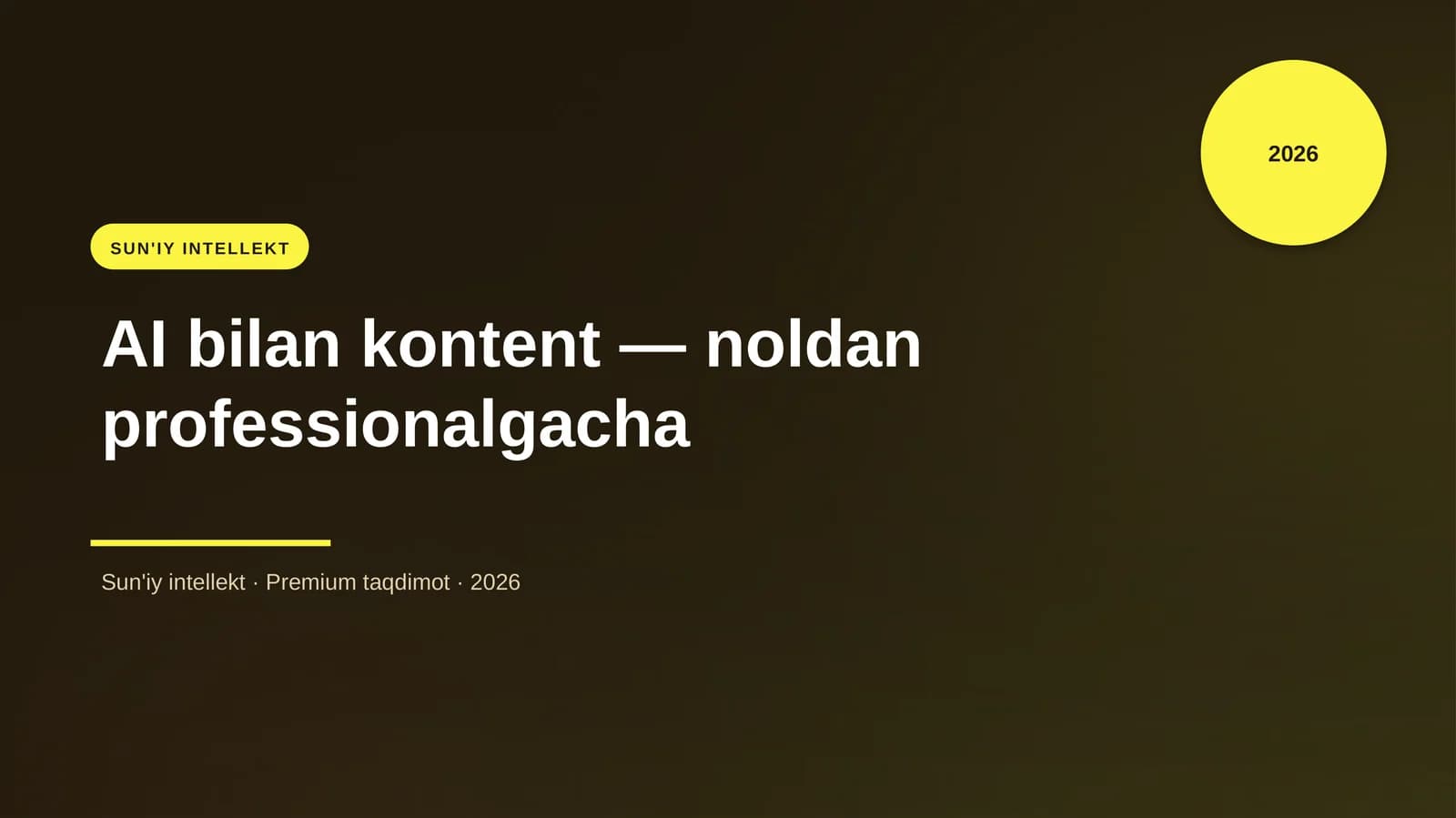 AI bilan kontent — noldan professionalgacha