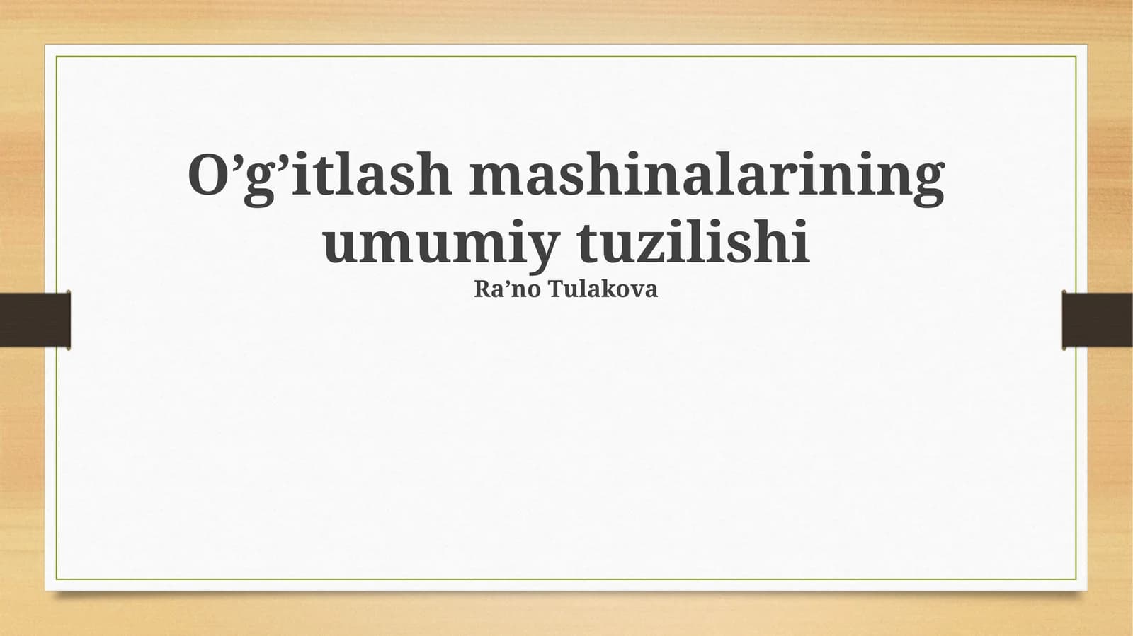 O’g’itlash mashinalarining umumiy tuzilishi