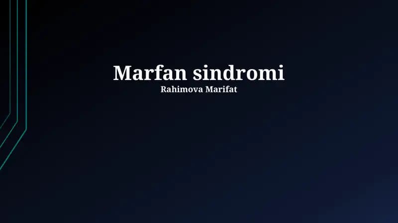 Marfan Sindromi