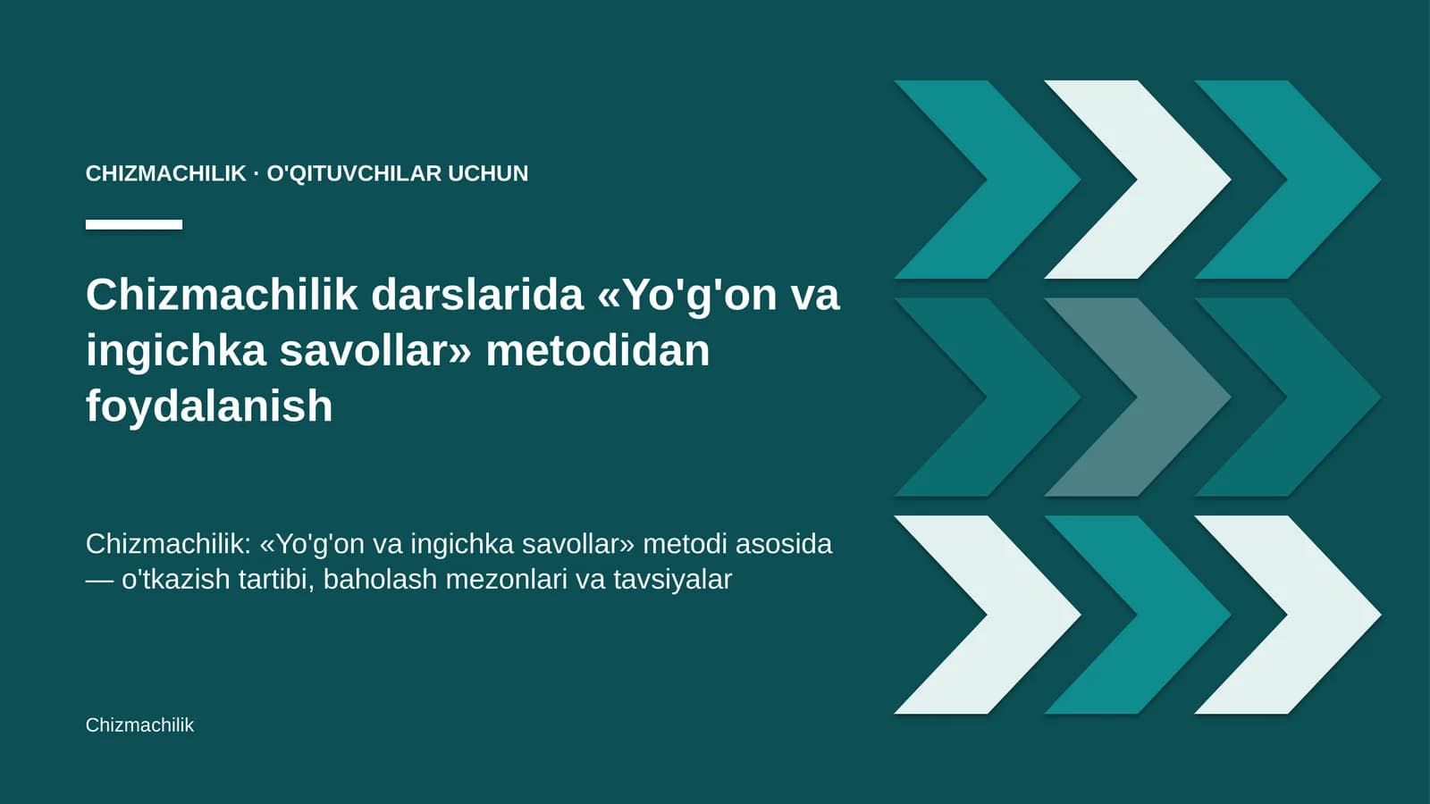 chizmachilik darslarida yo'g'on va ingichka savollar metodidan foydalanish 5416