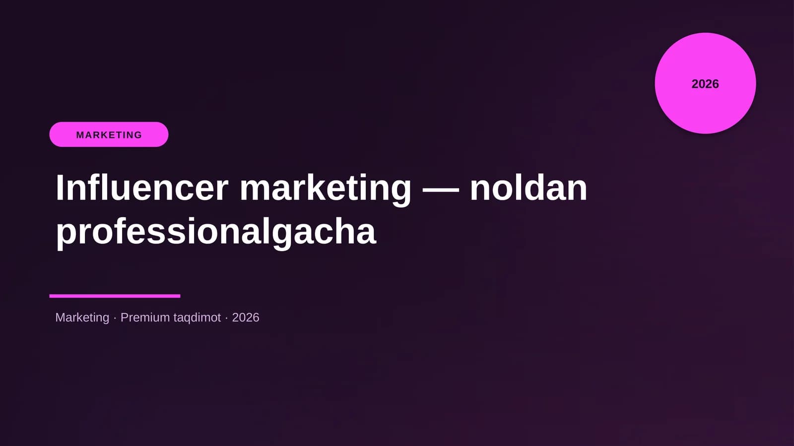 Influencer marketing — noldan professionalgacha