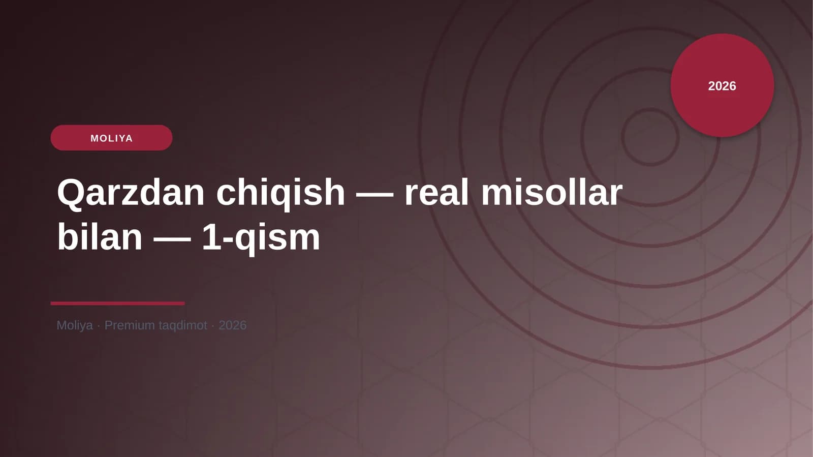 Qarzdan chiqish — real misollar bilan — 1-qism