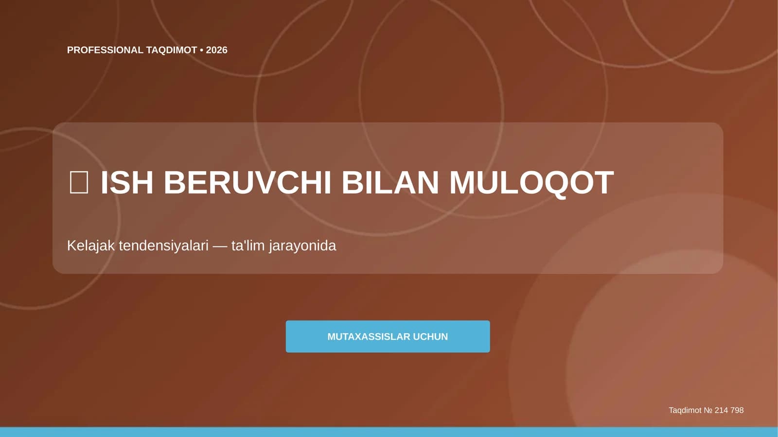 MUTAXASSISLAR UCHUN Taqdimot № 214 798